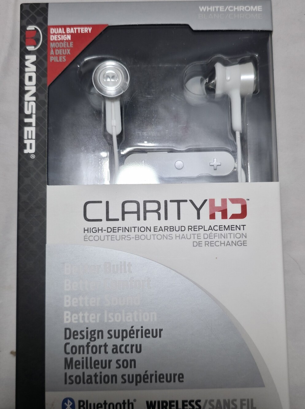 ClarityHD White/Chrome High-Definition Earbuds